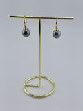Ohrringe Salzwasserperlen - 9mm drop black green good quality