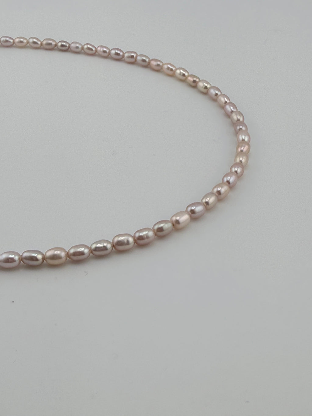 Halskette Süsswasserperlen - 3.5-4mm rice pearl light pink good quality