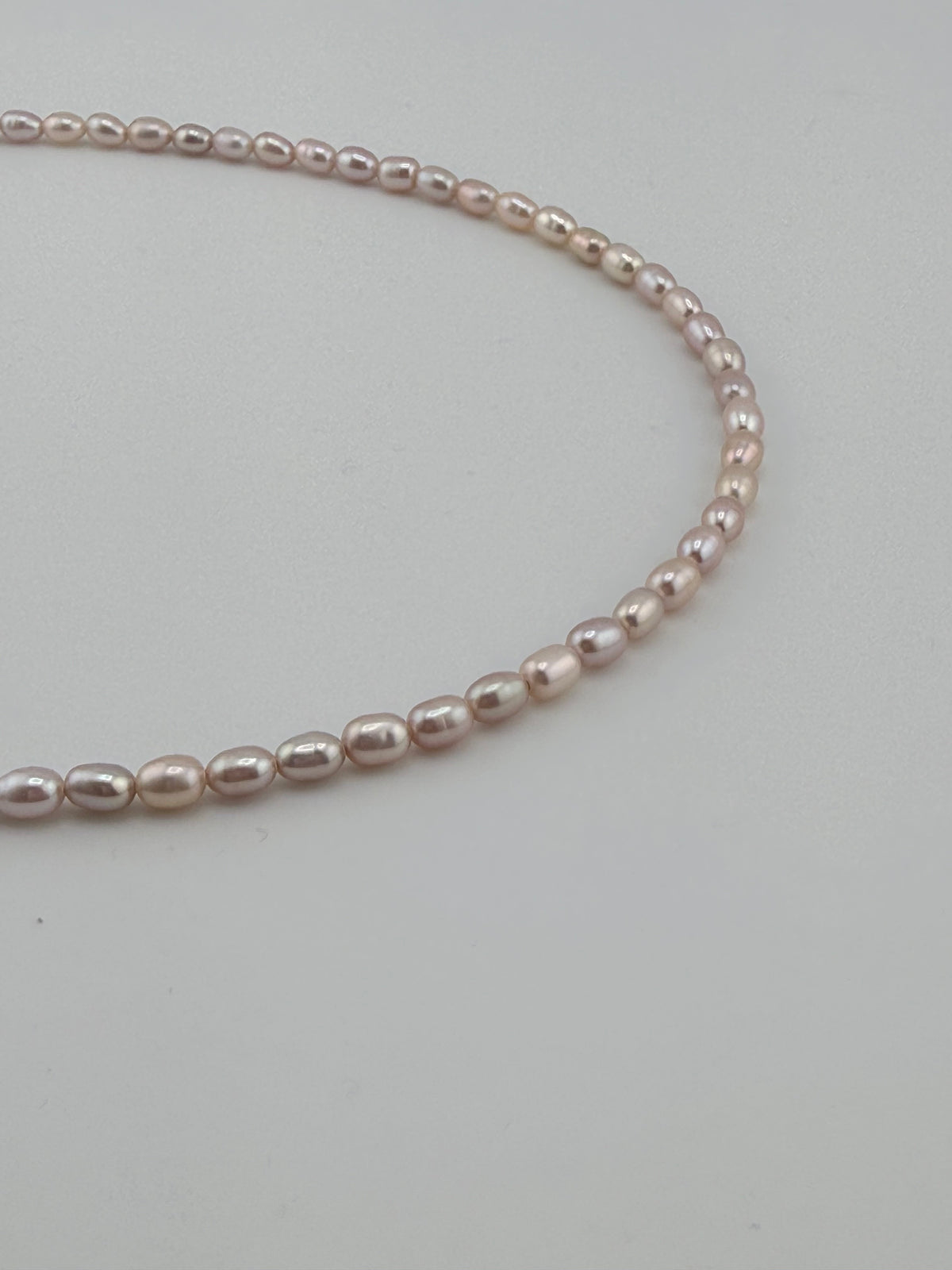 Halskette Süsswasserperlen - 3.5-4mm rice pearl light pink good quality