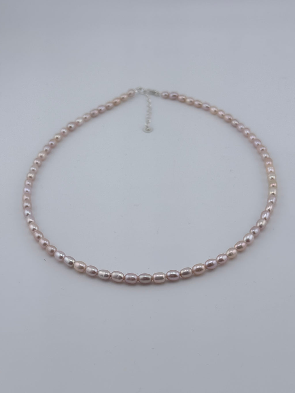 Halskette Süsswasserperlen - 3.5-4mm rice pearl light pink good quality