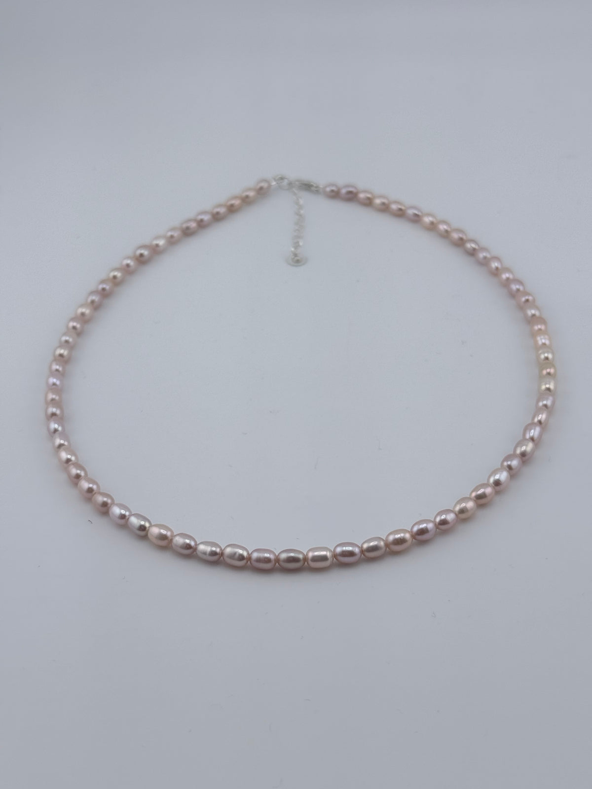 Halskette Süsswasserperlen - 3.5-4mm rice pearl light pink good quality
