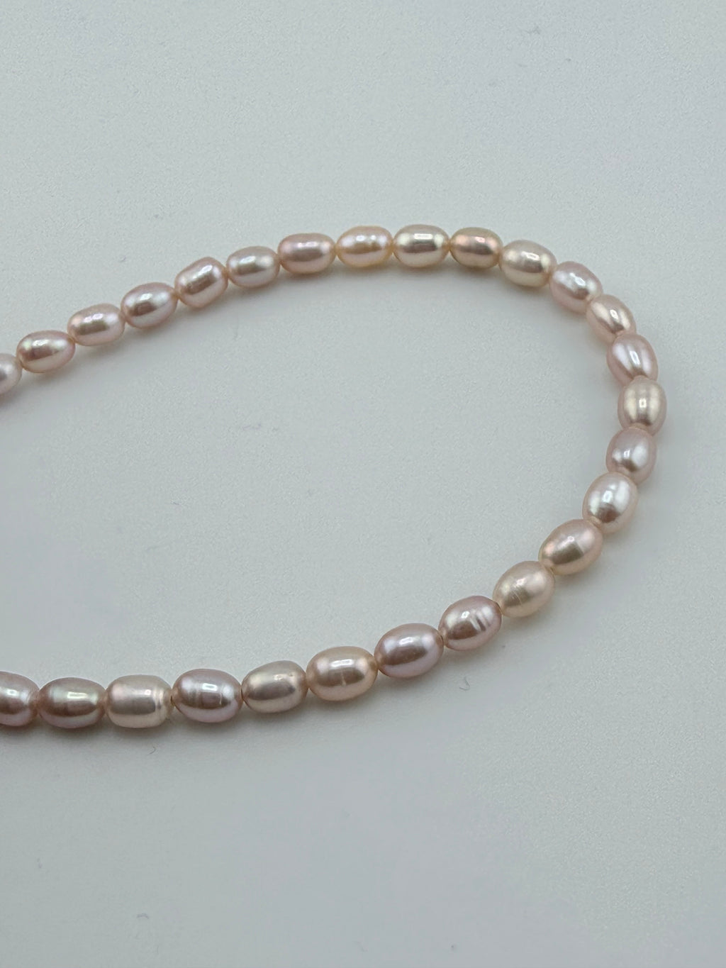 Halskette Süsswasserperlen - 3.5-4mm rice pearl light pink good quality